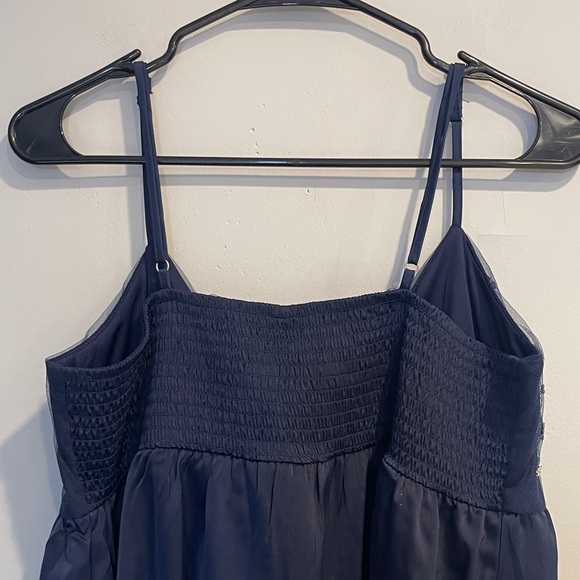 NWT Women's Embellished Mini Babydoll Dress - Wild Fable Navy Blue Size Large - Picture 7 of 9